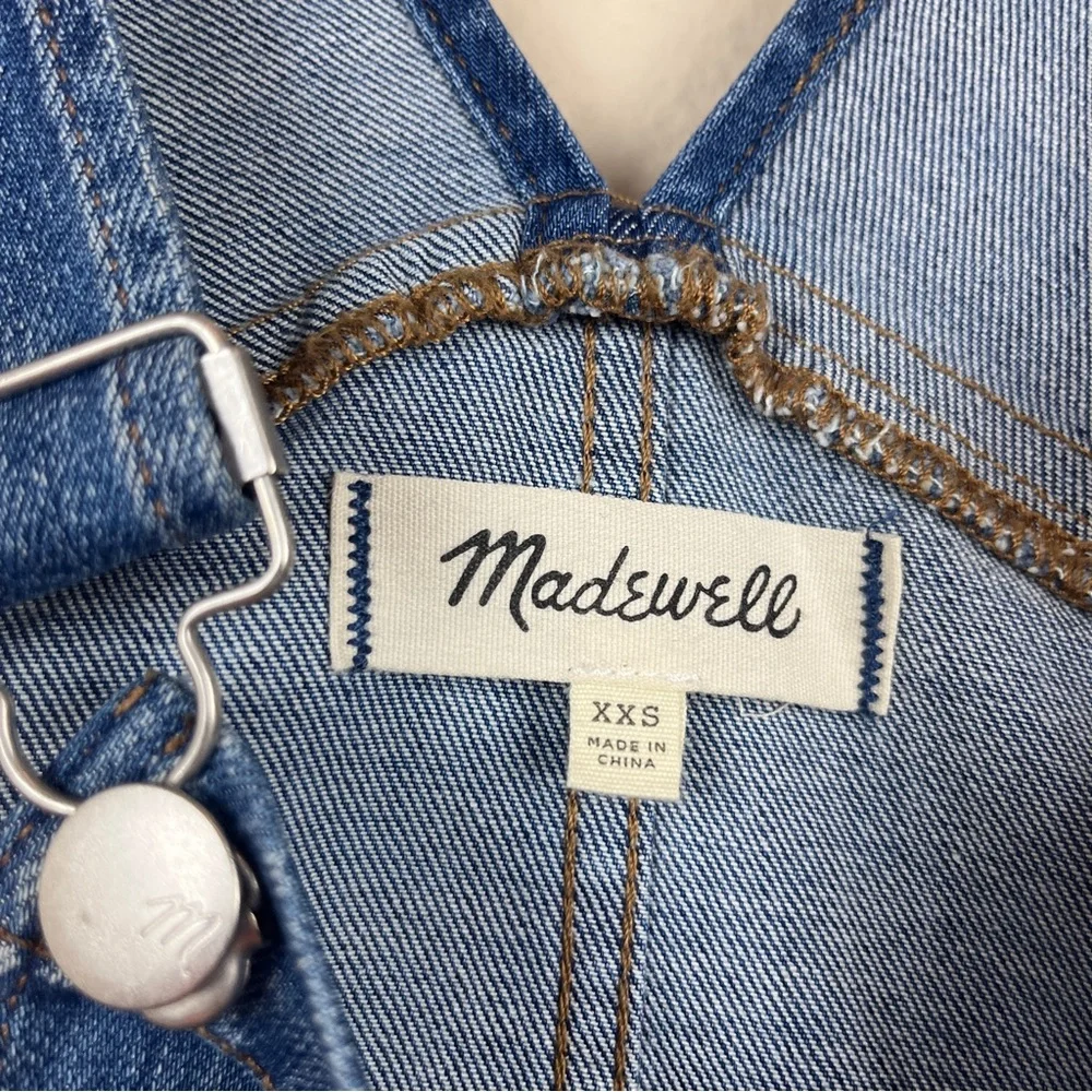 MADEWELL Blue Denim Skinny Overalls Size XXS Kemp Wash $148 Casual High Waist